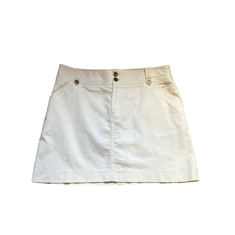 LILLY PULITZER Women's Margie Corduroy Short Mini Skirt Off White Size 8